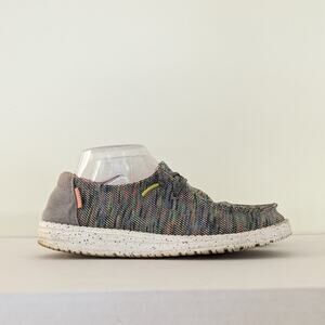 Hey Dude Wendy Sox Peacock Pink Shoes Size 9 Stretch Slip On Sneakers